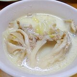ひき肉と白菜の豆乳スープ